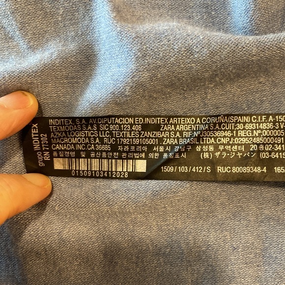 Zara Knit Light Blue Open Front Waterfall Tie Cardigan Sweater small NWOT - Picture 6 of 12